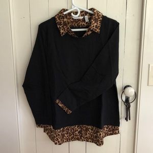 Pullover Blouse/Tunic with Collar and Tails